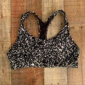 Lesmills black and white spotted sports bra